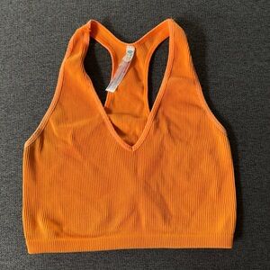 Free People Movement Orange Happiness Runs Sporty Tank Top Ribbed XL